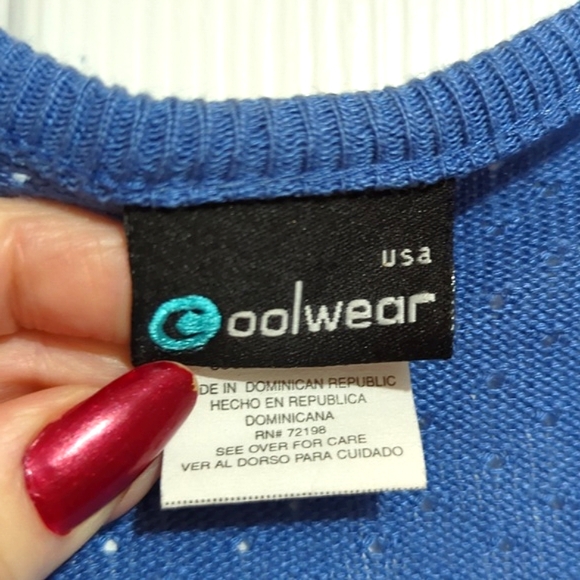 Girl's Blue Crop Sweater with Tie Closure. Size M 10-12. - Picture 3 of 11